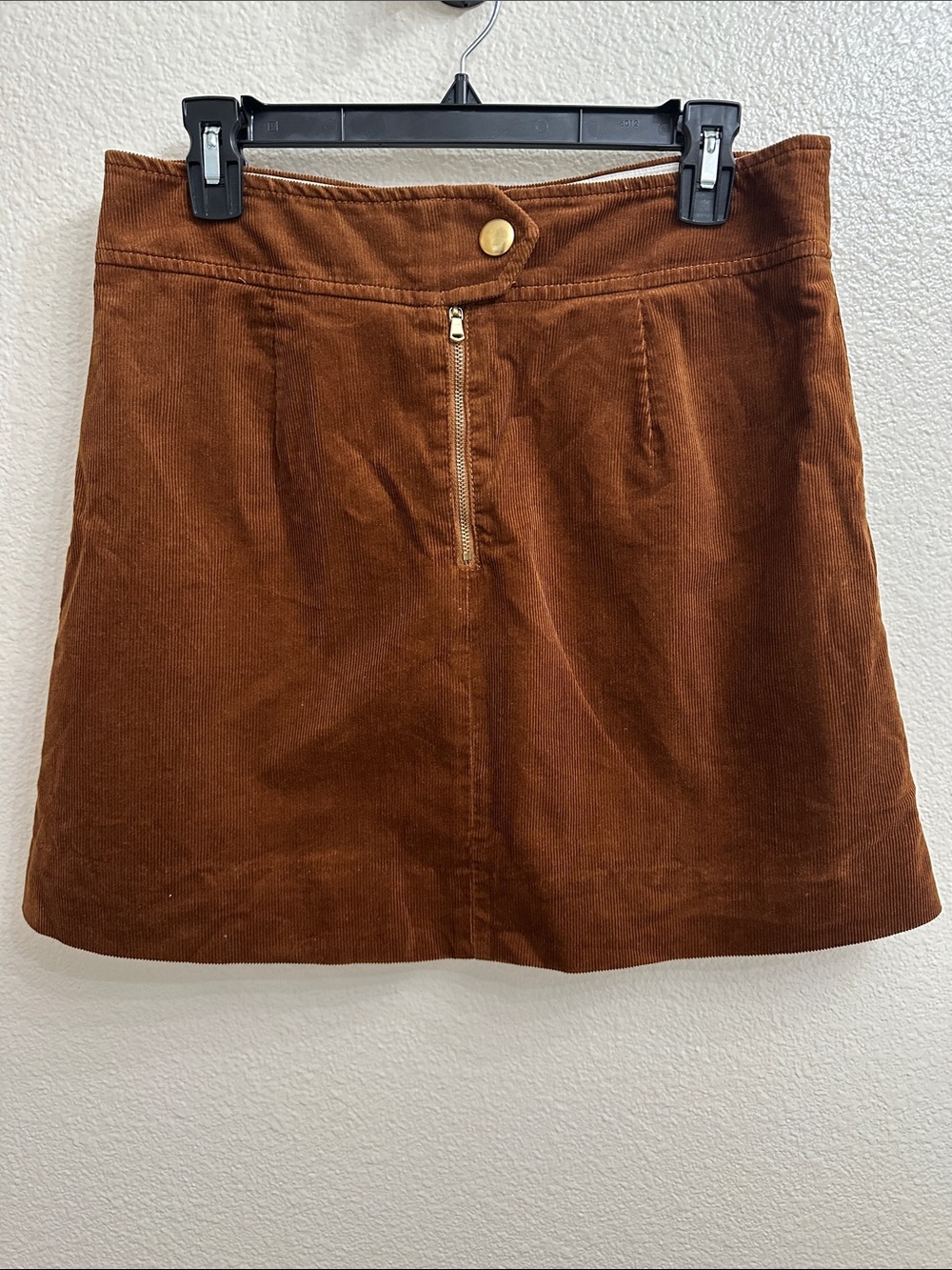 J. Crew Corduroy Mini Skirt in Rust Brown